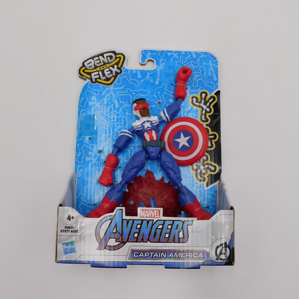 Marvel AVENGERS Bend and Flex CAPTAIN AMERICA Falcon Figure, Hasbro 2021